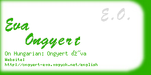 eva ongyert business card